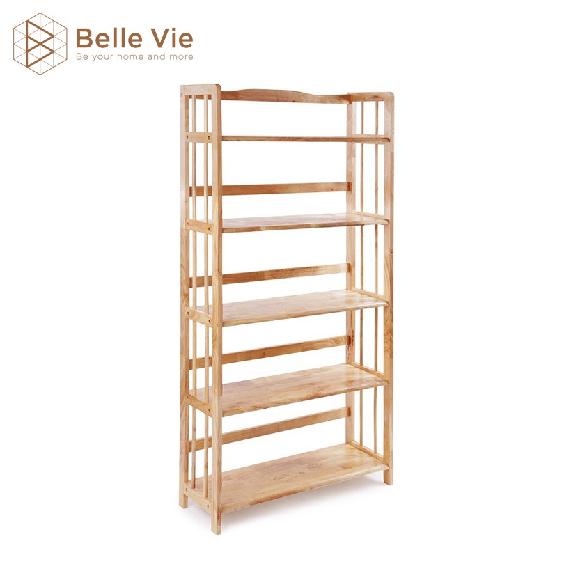 Kệ Sách 5 Tầng x 80Cm BelleVie Kệ Gỗ Decor Lắp Ráp Đơn Giản Dễ Dàng Bookshelf 5F Natural