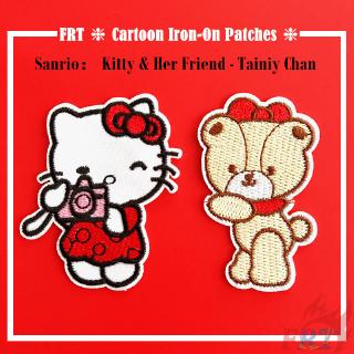 1/2 sticker ủi quần áo thêu hình Sanrio Kitty & bạn của cô ấy Tainiy Chan DIY