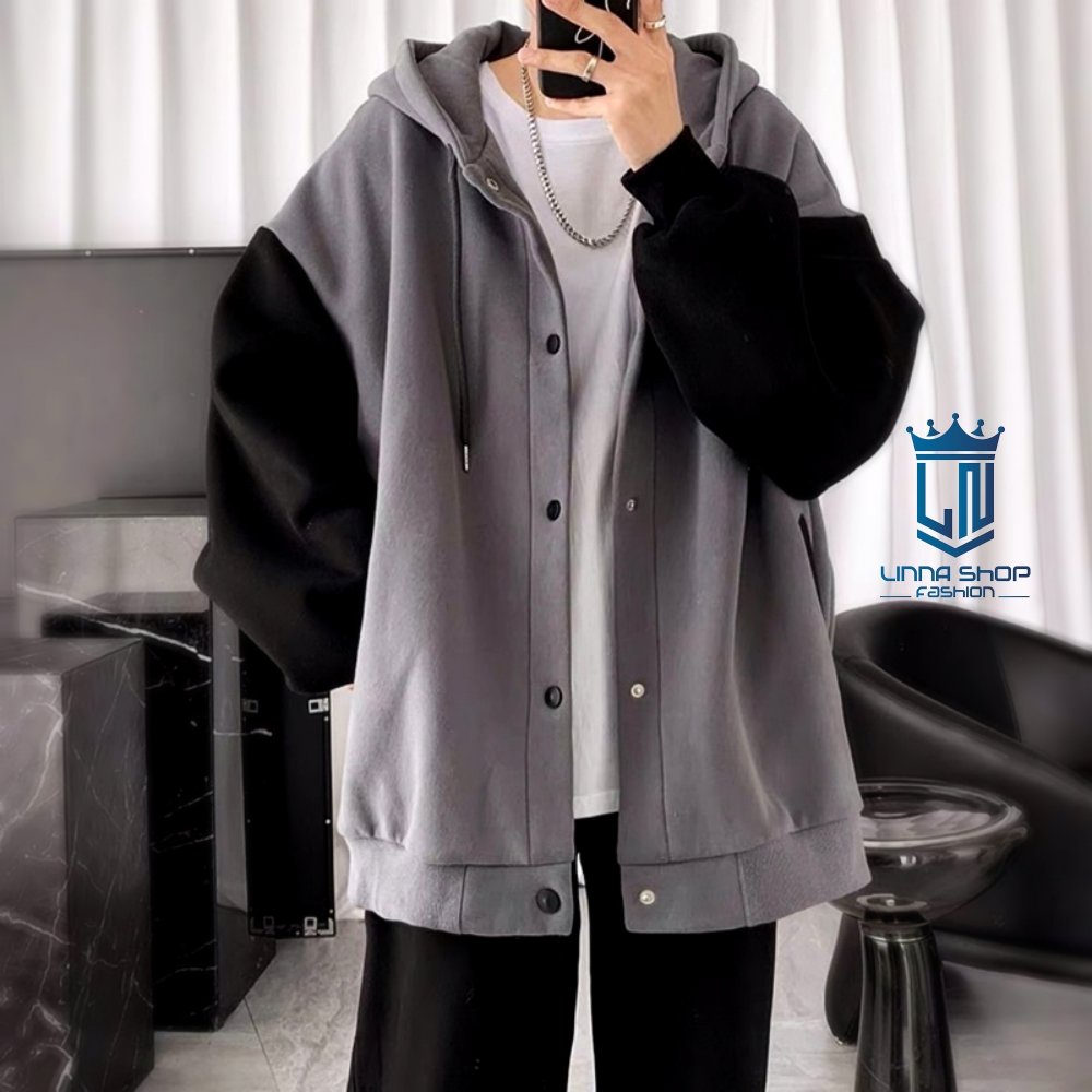 Khoác Áo nam phối tay nỉ loại 1 cao cấp áo khoác hoodie hàn quốc có nón nam nữ mặt được vải dày thấm hút mồ hôi.