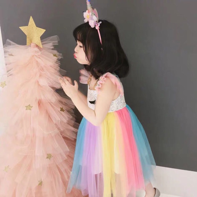 Váy cầu vồng Pony siêu dễ thương