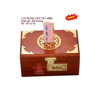 Hộp đựng tiền tiết kiệm,gỗ hương đẹp