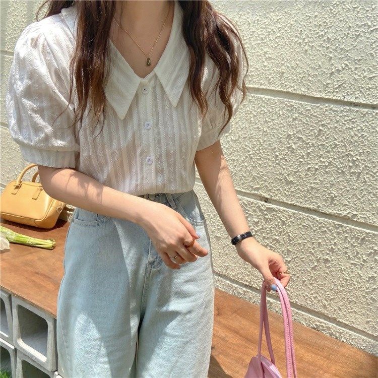 Áo Tay Ngắn Cổ Búp Bê Thời Trang Mùa Hè Hàng Mới Dành Cho Bạn Nữ