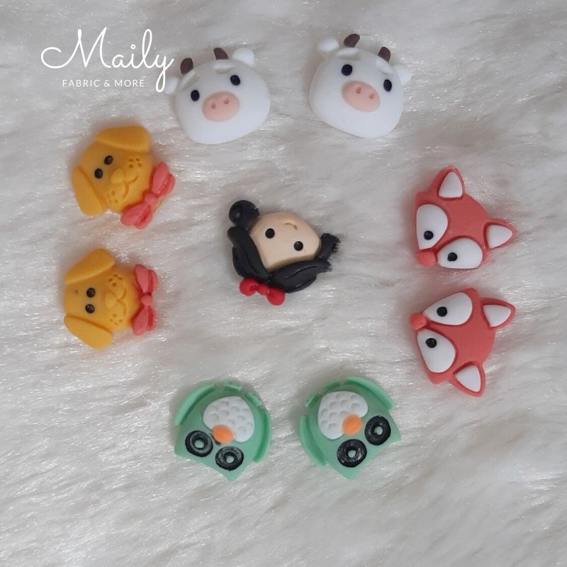 Mặt charm hình thú dễ thương trang trí đồ búp bê Handmade, ốp điện thoại, bánh kem, kẹp tóc kích thước 1cm