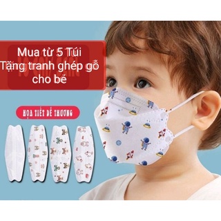 Khẩu trang kháng khuẩn em bé 4D ( Túi 10 cái )
