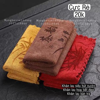 Khăn lau bàn trà siêu hút nước, họa tiết đẹp, không ra lông