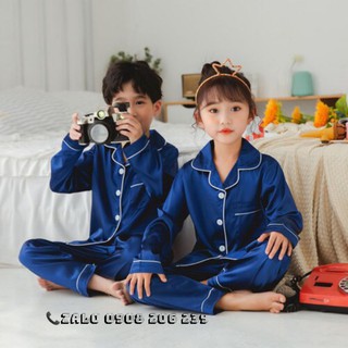 Đồ Bộ Pijama Cho Bé Trai Bé Gái Chất Lụa Cao Cấp, Đồ Ngủ Cho Bé Trai Bé Gái 11 đến 42kg