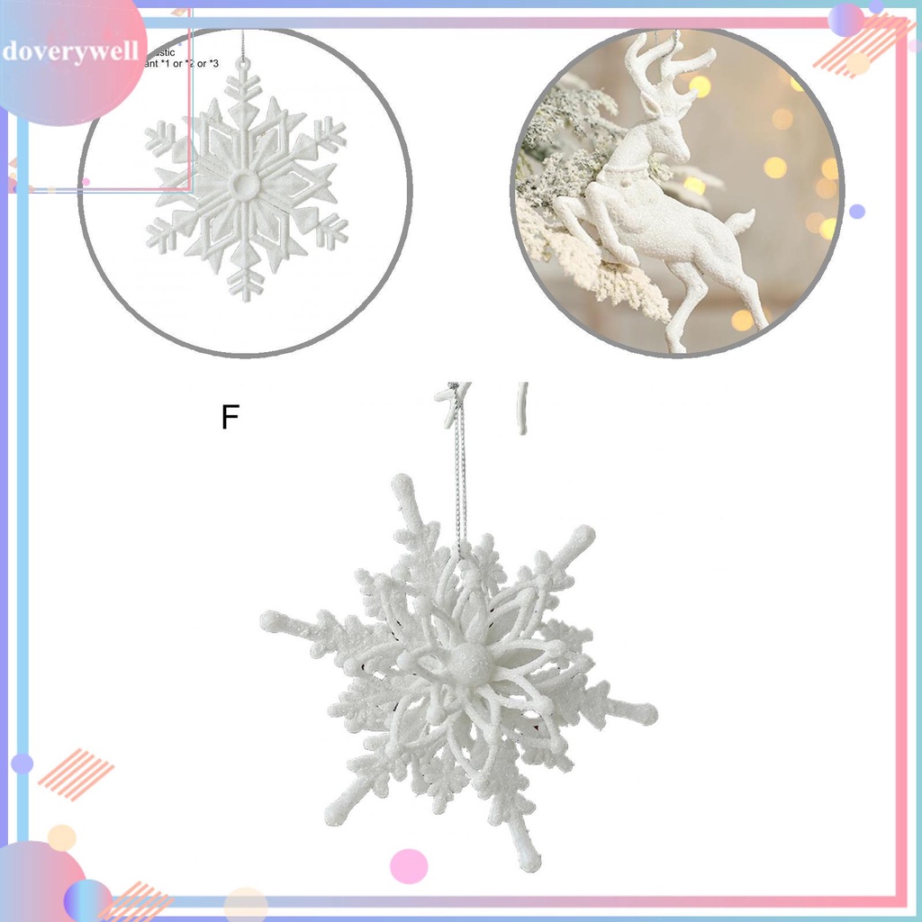 Đồ treo trang trí cây thông Giáng sinh hình cánh thiên thần/ bông tuyết/ tuần lộc bằng nhựa độc đáo tiện dụng