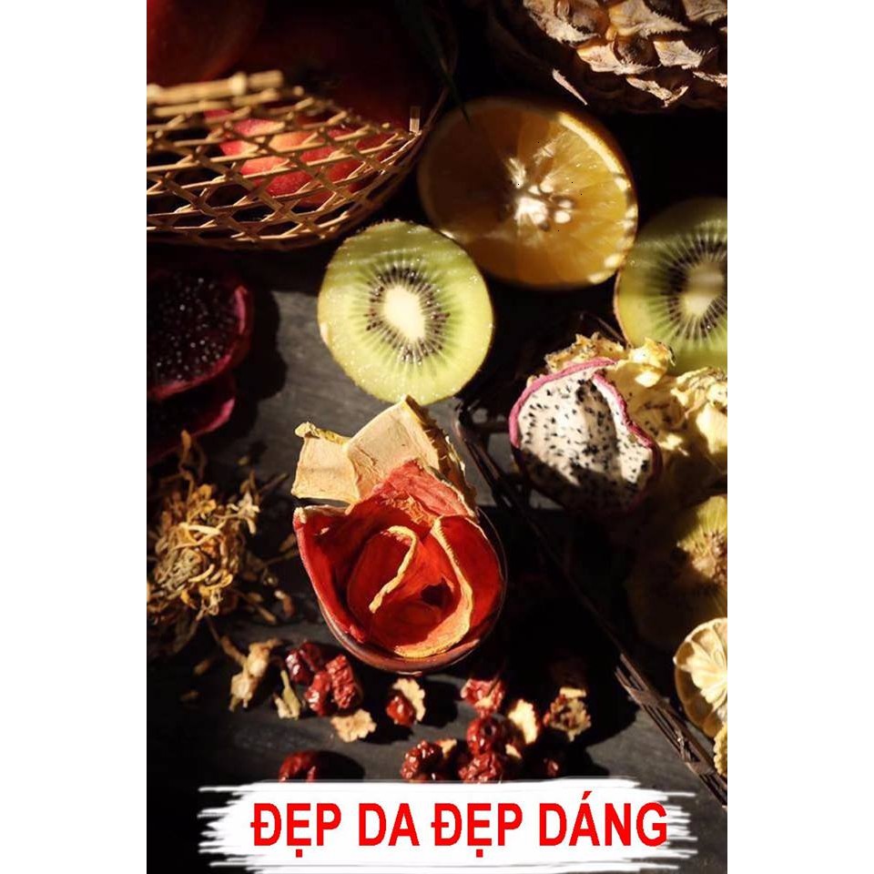 Set 20 gói trà Detox Robimart hoa quả sấy giảm cân đẹp da - Không bình, hộp, túi vải