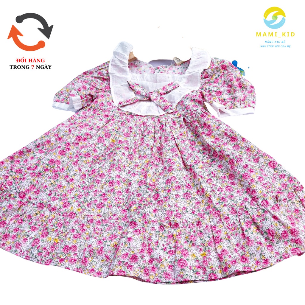 váy xinh cho bé gái 1-7 tuổi hoa nhí sành điệu, tay bồng phối ren xinh 12-25kg ,Mamikid