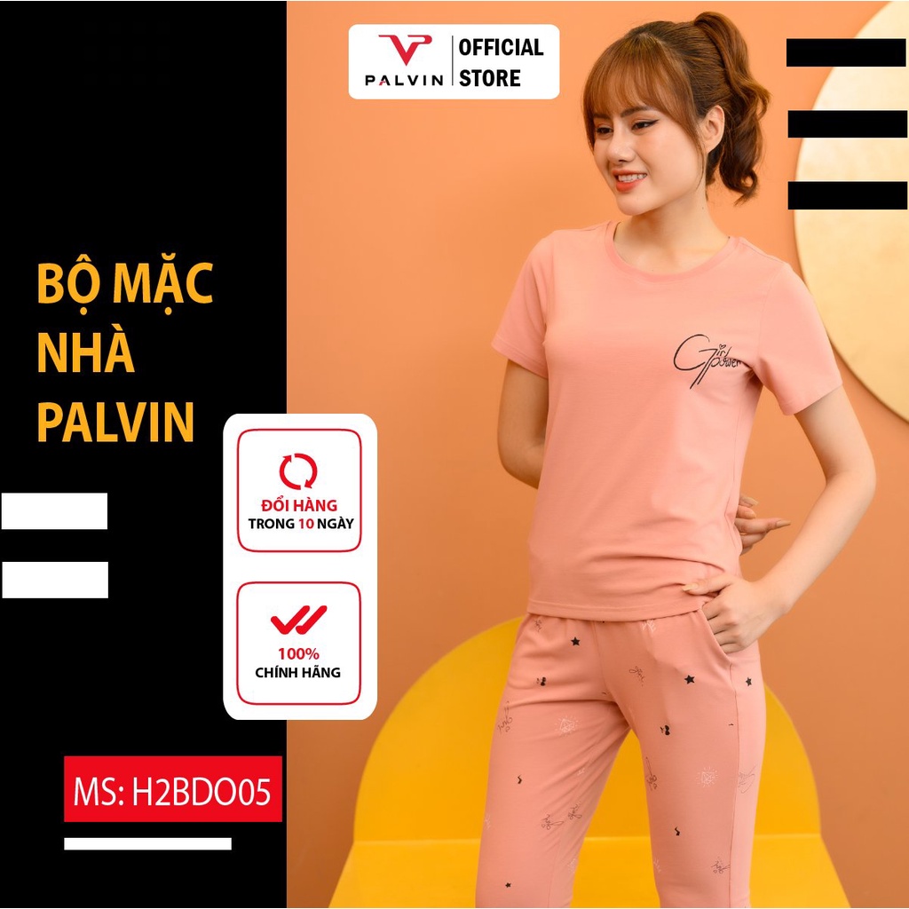 Bộ cotton mặc nhà PALVIN, đồ bộ nữ cao cấp hàng hiệu - H2BDO05