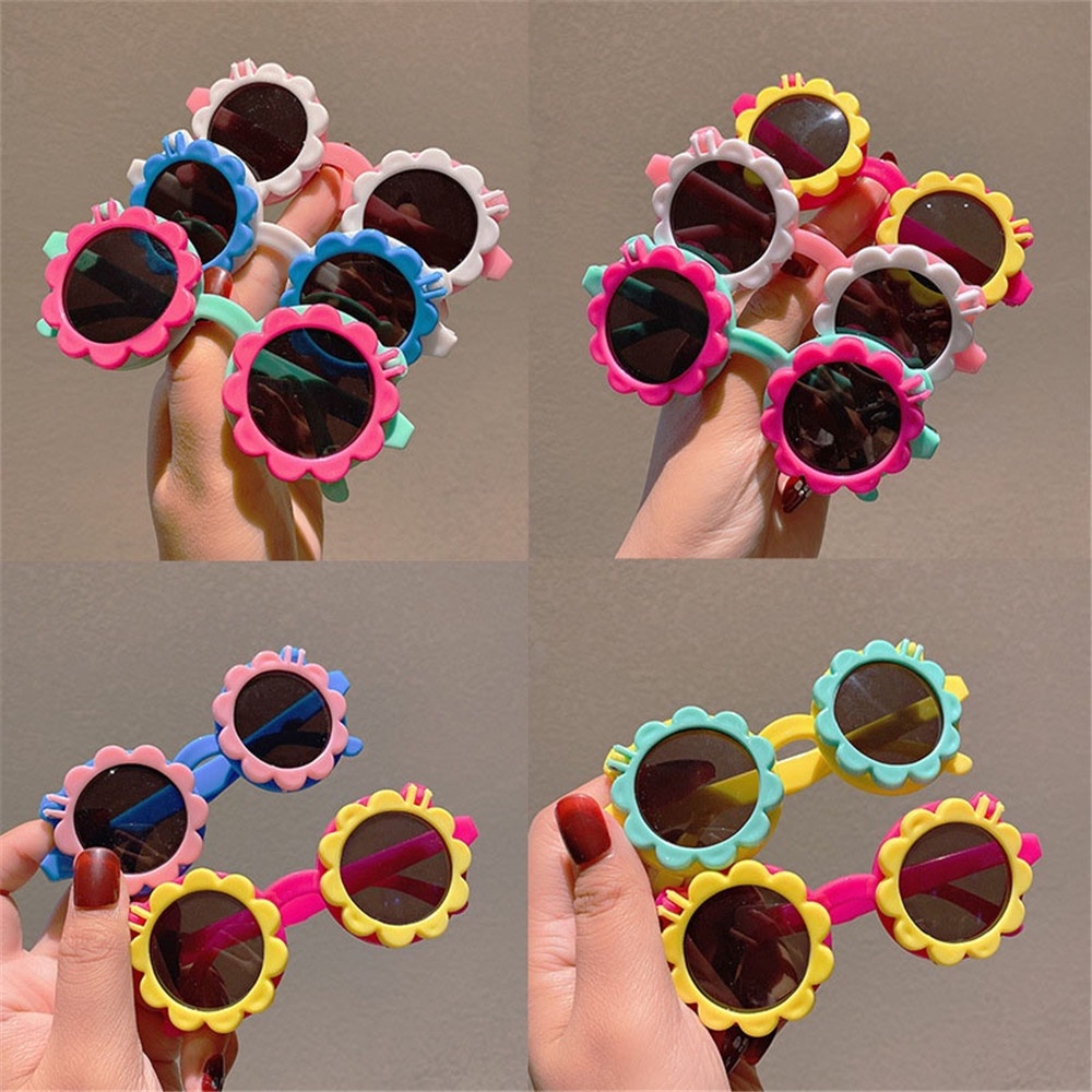 Kính Mát Tròng Đôi Hình Hoa Hướng Dương Thiết Kế Sáng Tạo Phong Cách Vintage Mới Cho Bé