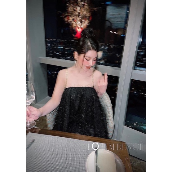 Đầm suông tua rua 2 dây xích restock