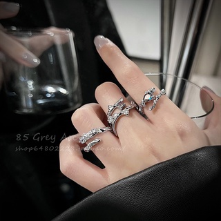 Set 3 Nhẫn Bạc Đính Đá Pha Lê Thanh Lịch Dành Cho Nữ