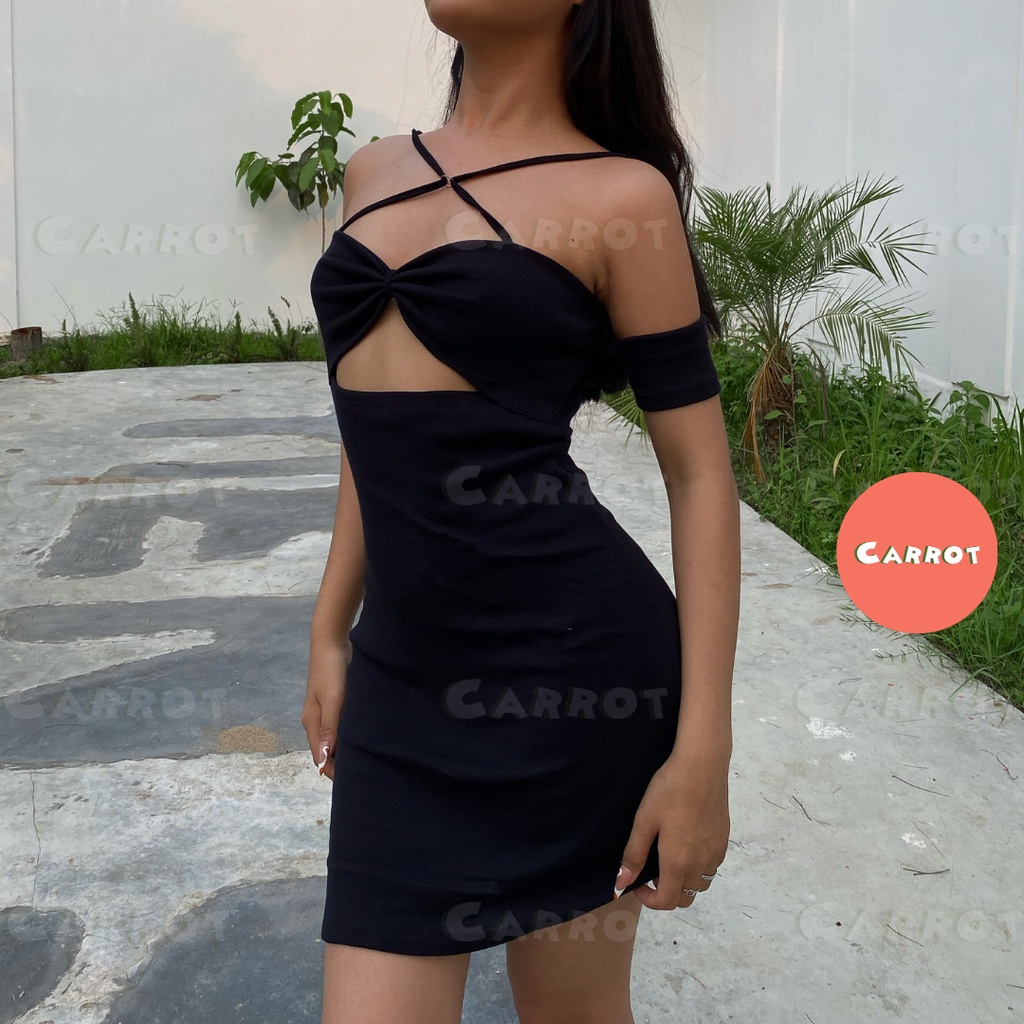 Đầm body sexy 2 dây hở lưng váy ngắn ôm đen tôn dáng quyến rũ chất thun co giãn thoải mái sang chảnh Carrotxinhdep - 42