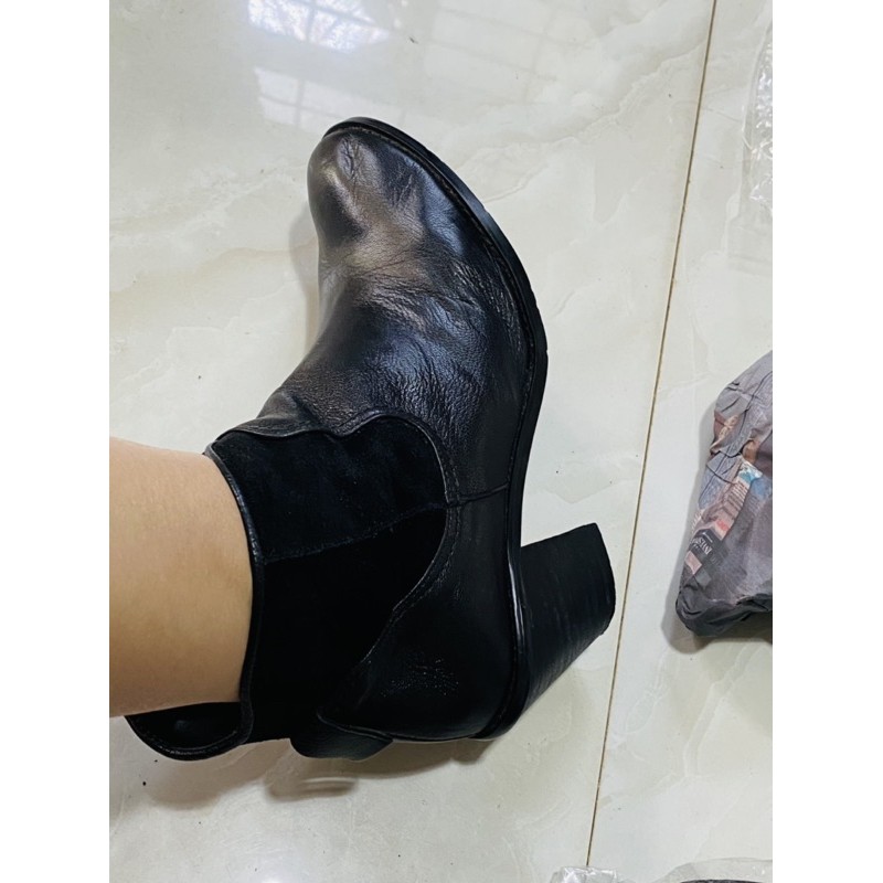 Bốt cổ ngắn da thật si