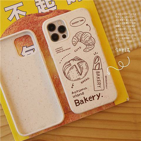 Original Ins Simple Degradable Iphone11promax Phone Case 13 Bread Retro Illustration 12 Apple 14 bqzo