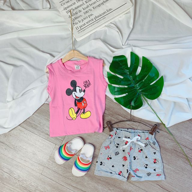 10_28kg (có số đo áo) Bộ cotton mickey đáng yêu bé trai bé trai _ MÁT MẺ MÙA HÈ_ KHĂN RẰN SHOP