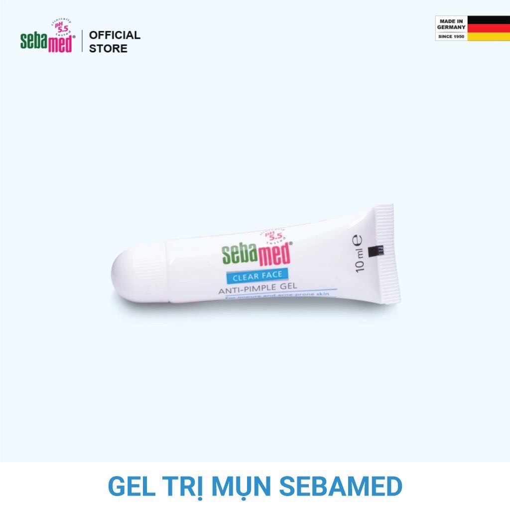 Gel giảm mụn kháng khuẩn, làm dịu da giảm thâm Sebamed pH5.5 Clear Anti Pimble Gel 10ml [Nhập Khẩu Chính Hãng]