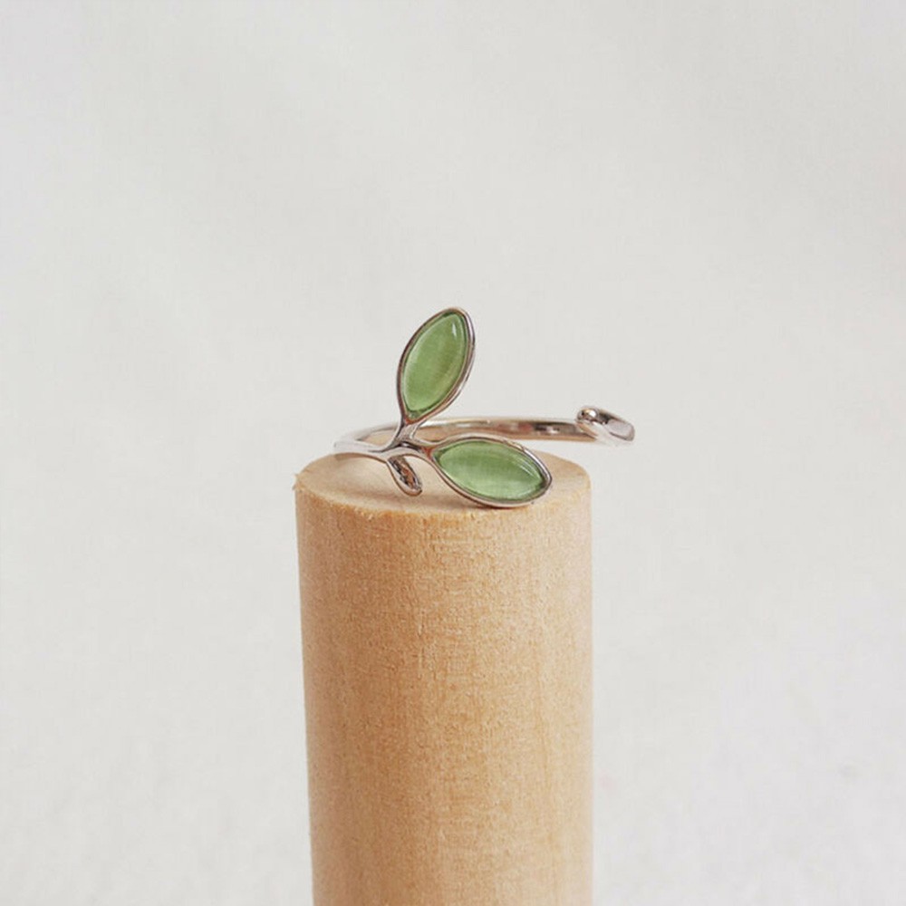 Nhẫn mặt hình lá đơn giản có thể điều chỉnh kích cỡ BUDS