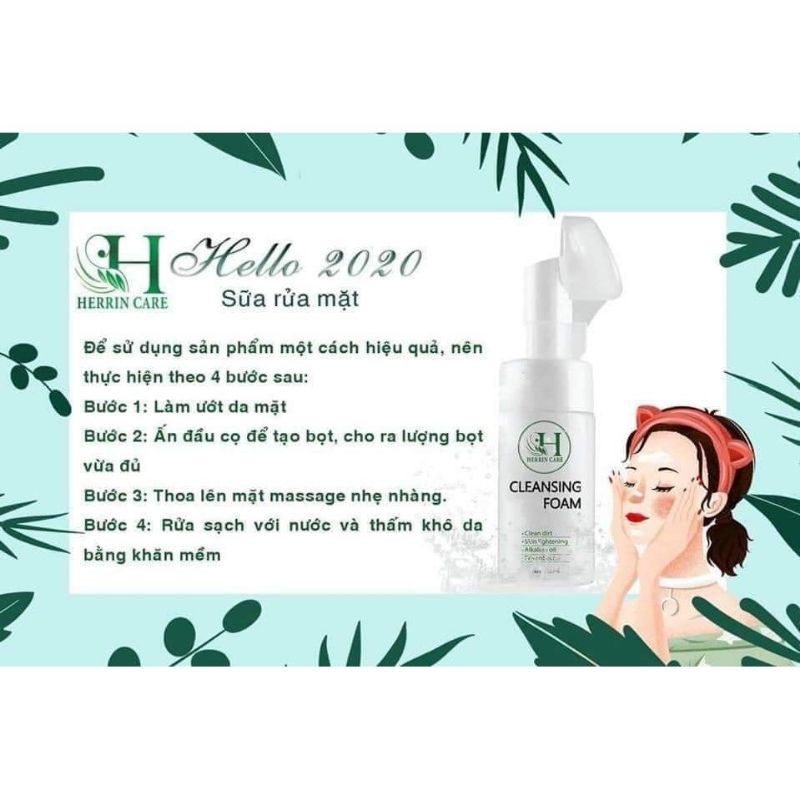 SỮA RỬA MẶT TẠO BỌT HERRIN CARE CLEANSING FOAM 100ML | BigBuy360 - bigbuy360.vn