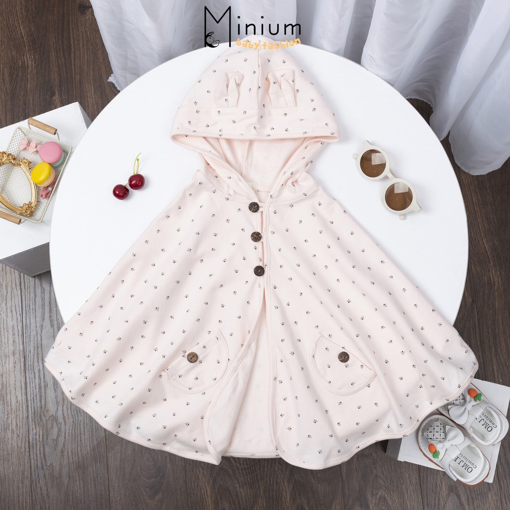Áo choàng chống nắng cho bé trai, bé gái, áo cánh dơi ponchoni, chất liêu cotton(size 0-6 tuổi)- Minium