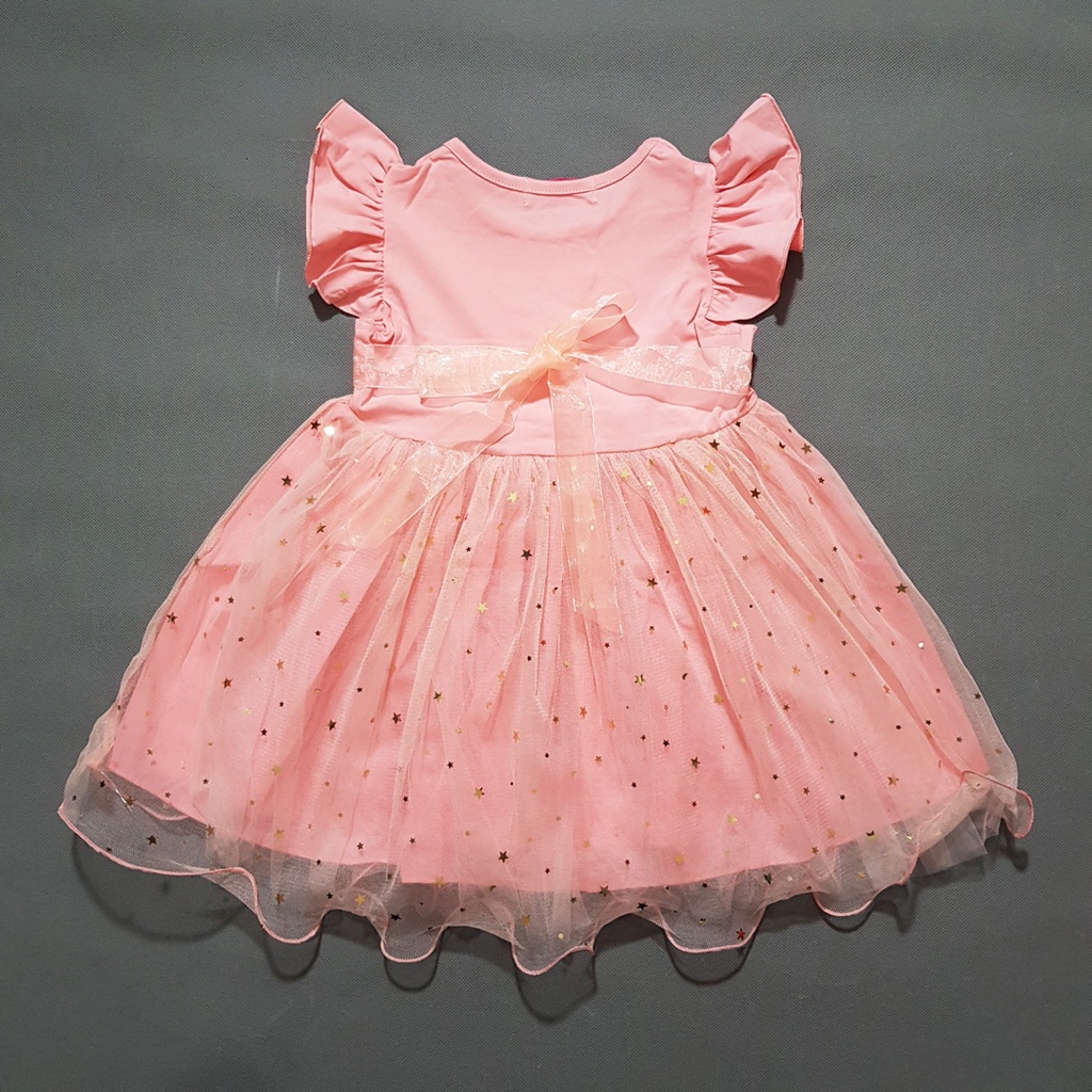 Đầm thun chân voan ngôi sao công chúa elsa anna cho bé gái