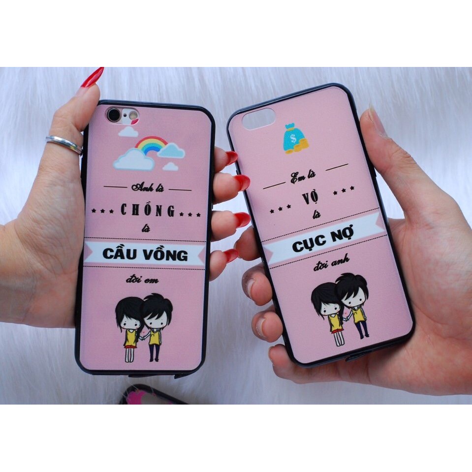 Ốp lưng Iphone - Coupe tình yêu - Cầu Vồng và Cục Nợ - 5/5s/6/6s/6+/6s+/7/8/7+/8+