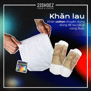 Khăn vệ sinh khi custom giày, lau giày cotton màu trắng - dụng cụ lau rửa