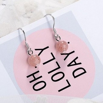 Khuyên tai bạc hạt lựu trang sức phụ kiện nữ phong cách Hàn Quốc thiết kế sáng tạo đẹp