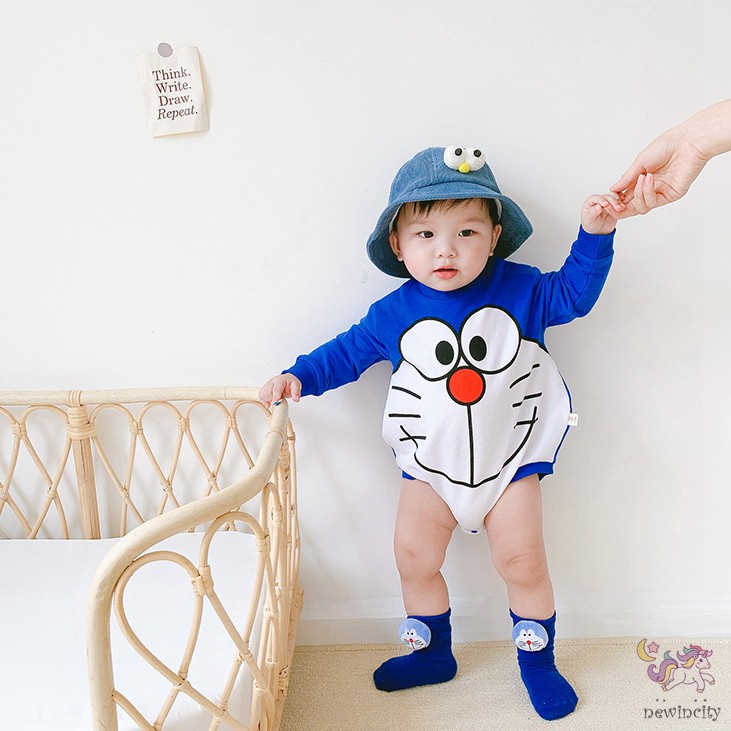 Áo liền quần dài tay in họa tiết hoạt hình dành cho bé