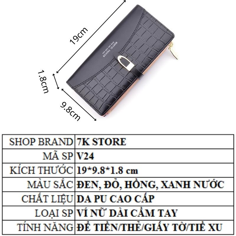 Ví nữ dài đẹp cầm tay cao cấp thời trang Hàn Quốc giá rẻ nhiều ngăn đựng tiền 7K STORE V24