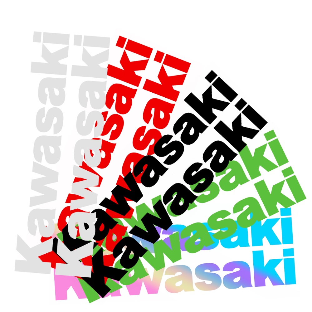 Nhãn dán logo phản quang họa tiết chữ cái Kawasaki bắt mắt cao cấp dùng trang trí xe moto