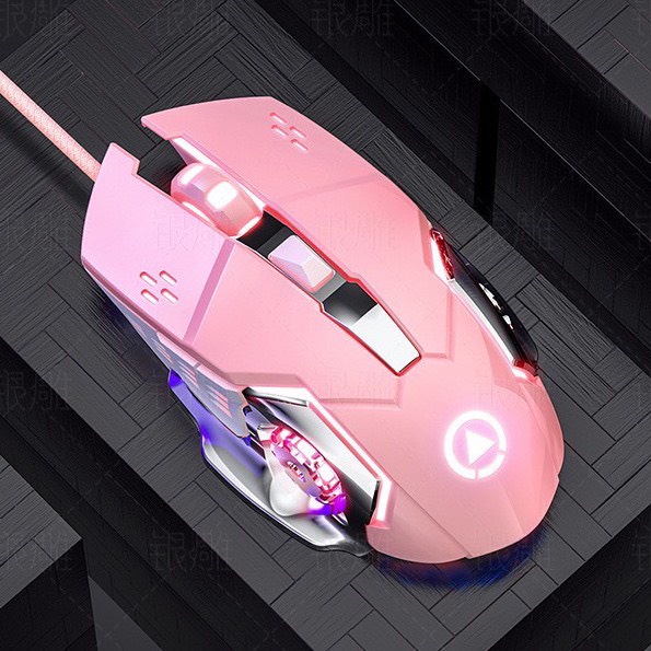 Bàn Phím Cơ Gaming Blue Switch Và Chuột Máy Tính LapTop YINOIAO ZK4V G15 LED 12 Chế Độ Màu Hồng Trắng Rễ Thương Cao Cấp