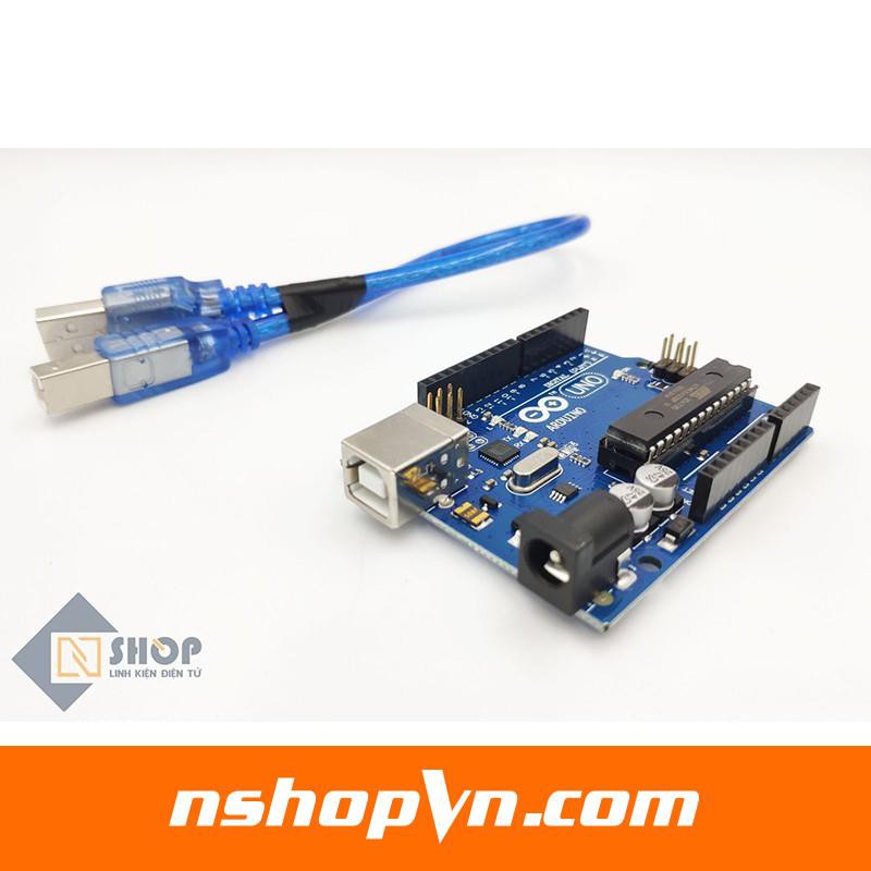 Arduino UNO R3 DIP chíp cắm (kèm cáp) sinh viên tự học lập trình vi xử lí