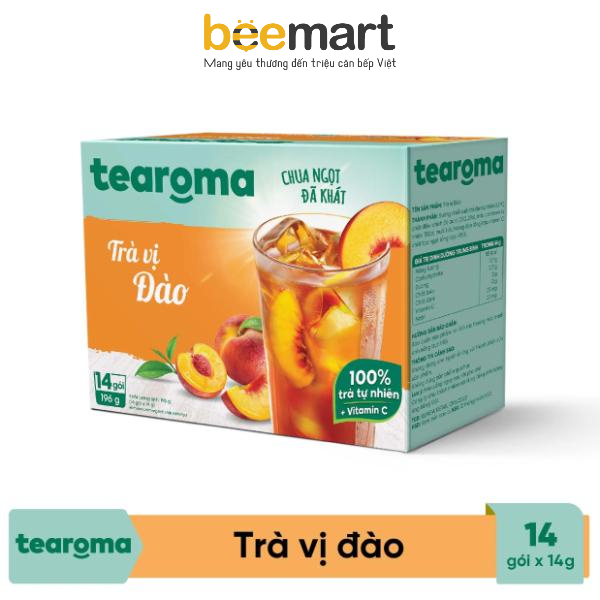 Tặng kèm Trà Đào hòa tan Tearoma 196g (14gx14)