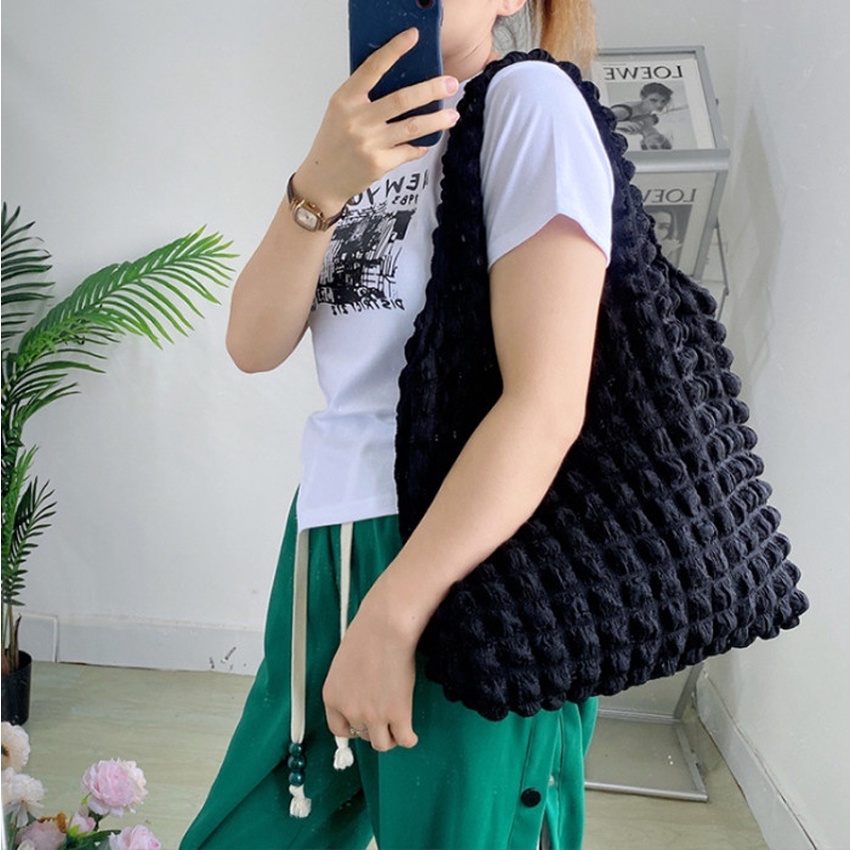Túi Tote xốp ô vuông Ulzzang Bigsize 3 màu ,Túi đeo vai có lớp lót hàng đẹp bảo hành 12 tháng