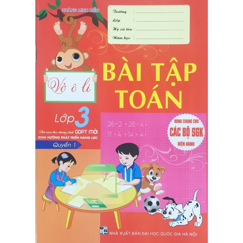 Sách - Vở Ô Li Bài Tập Toán Lớp 3 (Quyển 1) - Định Hướng Phát Triển Năng Lực