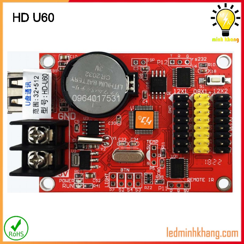 Card HD U60 (điều khiển led 1 màu-3 màu)
