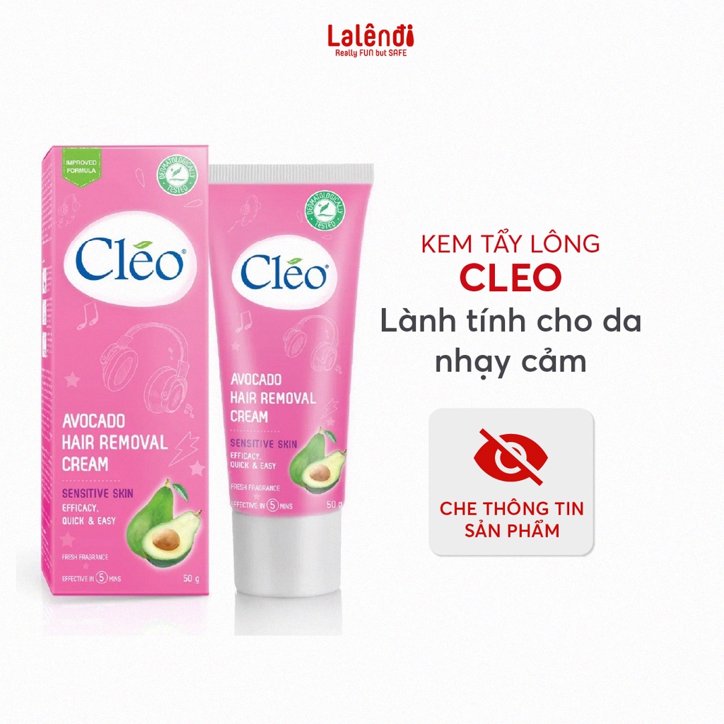 Kem tẩy lông cho da nhạy cảm CLEO Avocado Hair Removal Cream 50g chiết xuất bơ, không gây kích ứng Lalendi Store