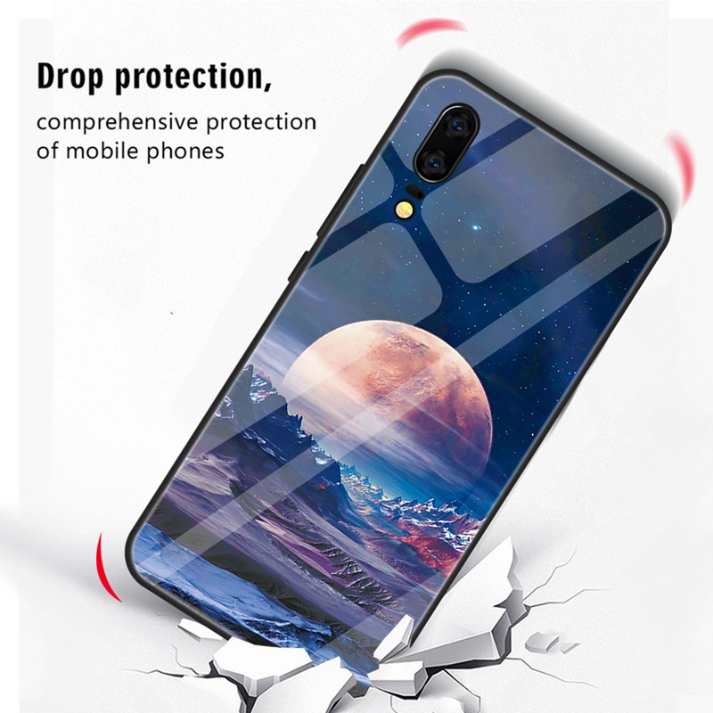 Ốp lưng kính cường lực hoạ tiết xinh xắn cho Huawei P20 Pro Lite Nova 3 3i