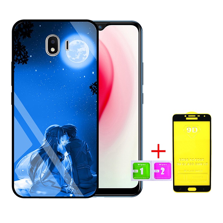 &quot;Combo 1 ốp lưng Samsung J4 2018 + 1 Cường Lực&quot; Mặt kính 3D sang trọng_Không Nhòe, Không Phai Hình ( Tim shop )