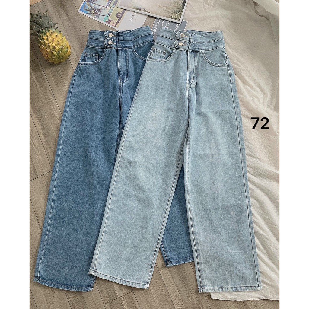 Quần Baggy Nữ Quần Baggy Jean Nữ Bigsize từ 40kg - 80kg Lưng Cao 2 Nút Quần Jean Nữ Size Đại Hàng VNXK MS72