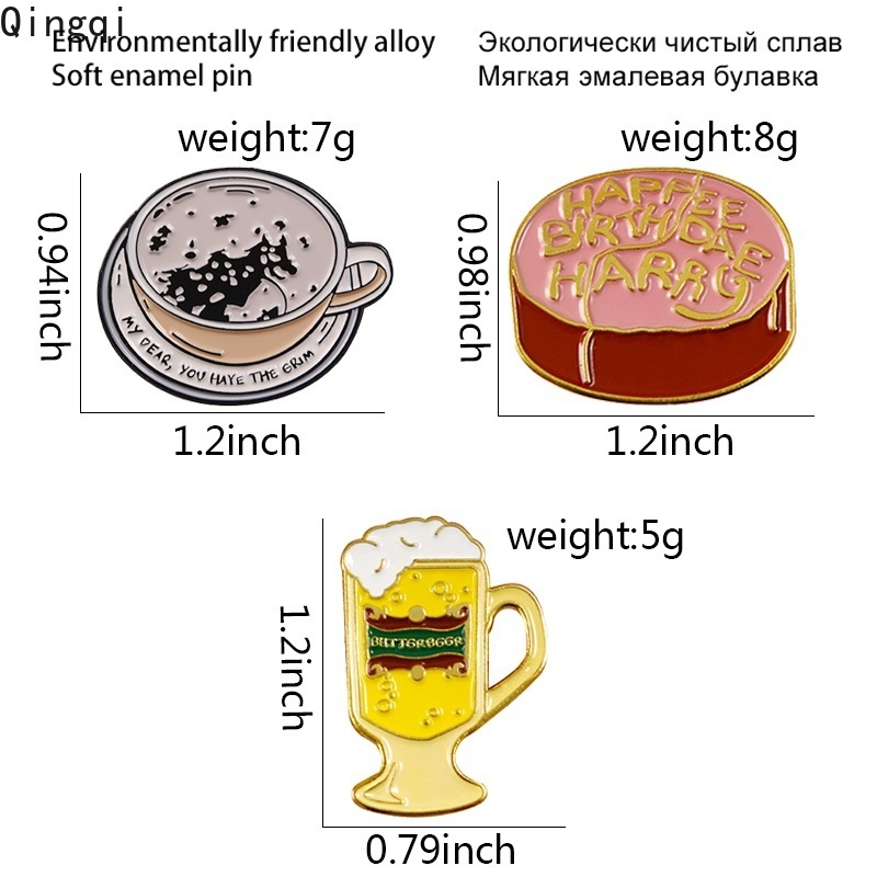 Ghim cài áo Miss Zoe hình cốc cà phê họa tiết chữ my dear you have the grim