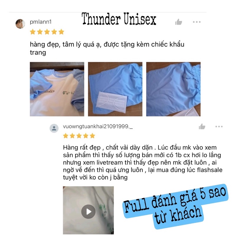 Set Đồ Nữ, Đồ Mặc Nhà Quần Ngắn Ống Rộng Áo Thun Unisex Tay Lỡ THUNDER UNISEX,3 màu Chất Vải Thoáng Mát,Form Rộng