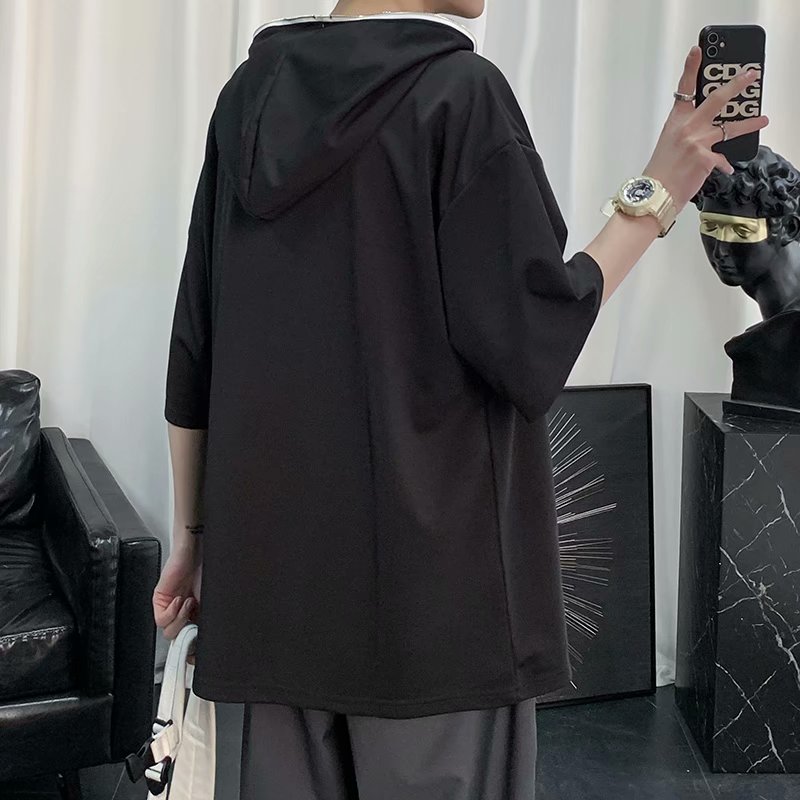 2021 Korean Fashion Short Sleeve Hoodie For Men