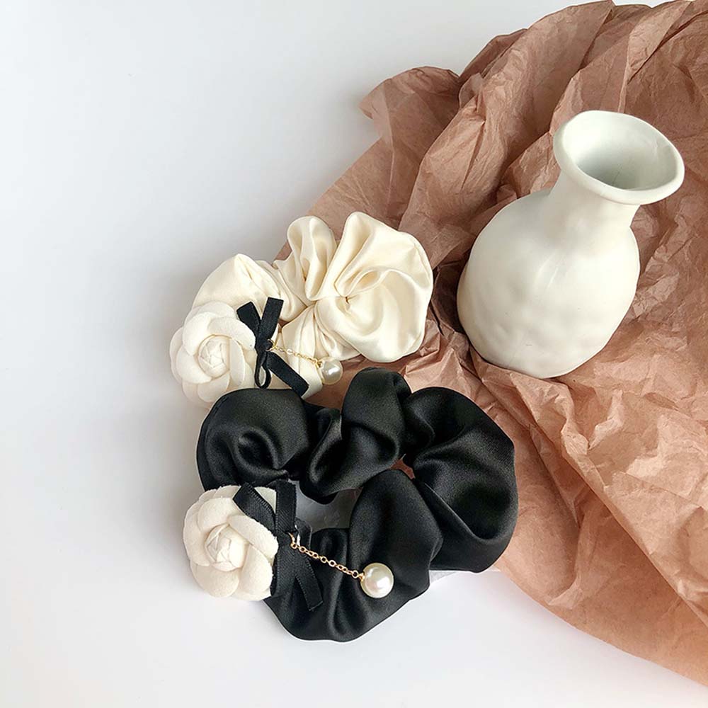 Dây thun cột tóc đính hoa phong cách Hàn Quốc cho nữ