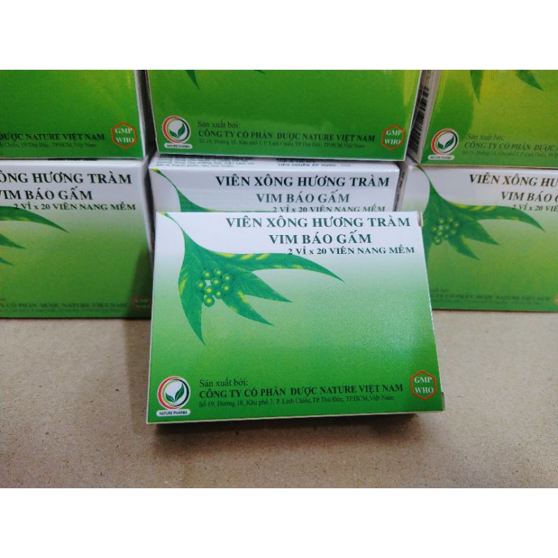 [40 viên] Viên xông hương tràm vim báo gấm xông mũi, họng