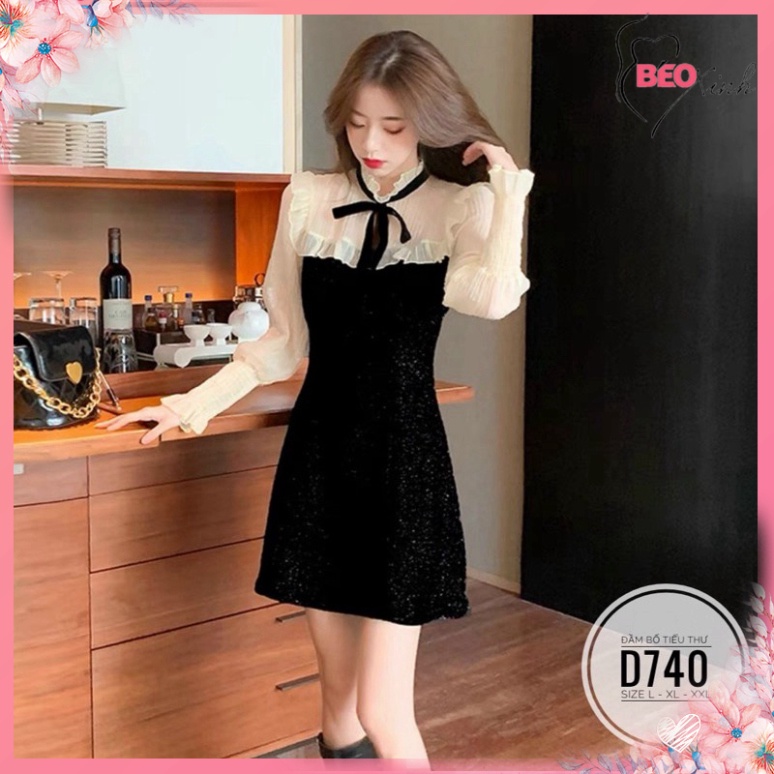 🔥bigsize 60-90KG🔥 beoxinh.store Đầm bố tiểu thư D740 🔥Quảng Châu cao cấp🔥 chiết eo giấu bụng ngoại cỡ size lớn | BigBuy360 - bigbuy360.vn