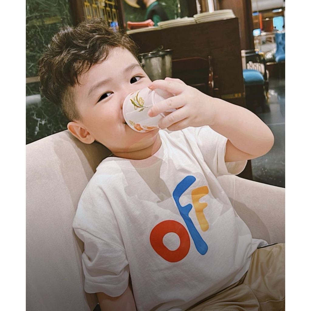 Áo thun off while mũi tên cho bé , áo phông trẻ em unisex , Kid_genZ