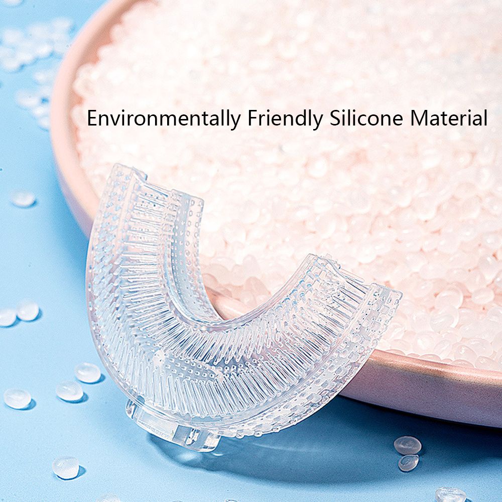 [Hàng mới về] Bàn chải đánh răng bằng silicon mềm hình chữ U cho bé 1-12 tuổi